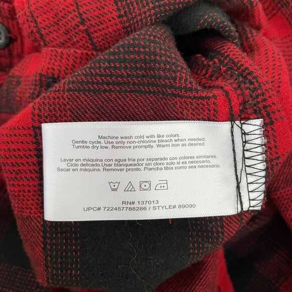 Woolrich Button Down Red Black Buffalo Plaid Augusta Flannel Shirt Cotton Sz S - Picture 10 of 11